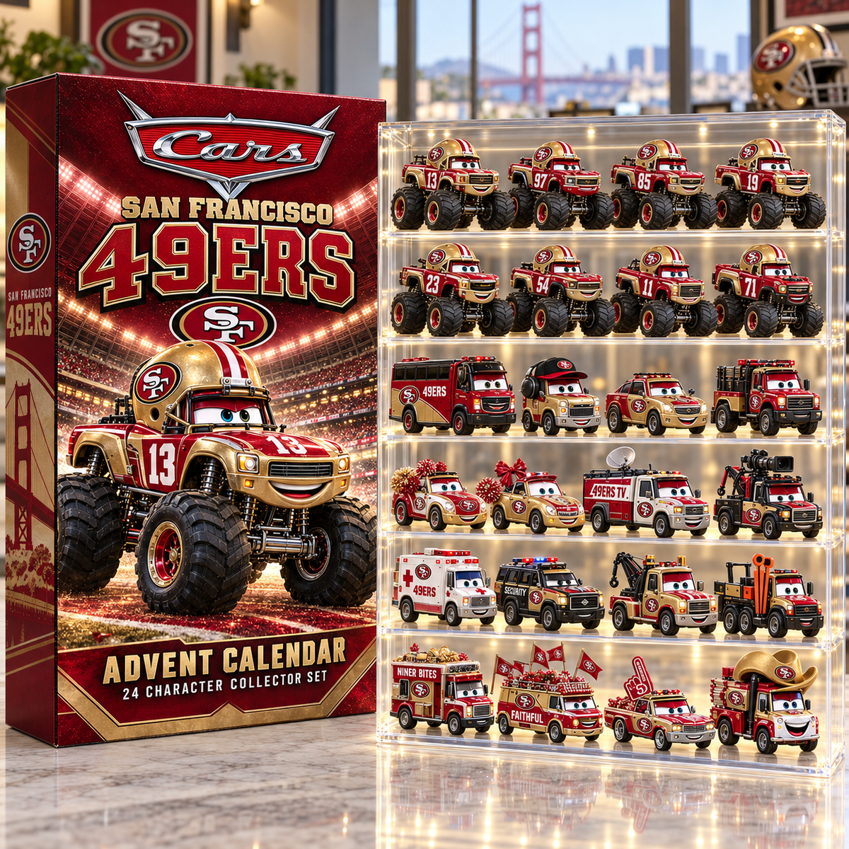 SF49 Premium Character Die-Cast Cars Christmas Advent Calendar LNTH