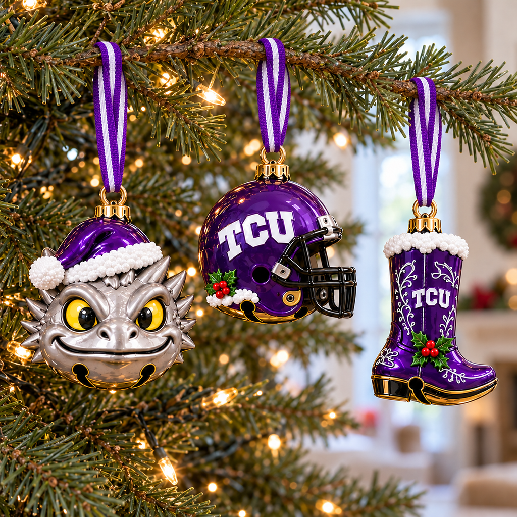 Premium TCU Christmas Bell Ornament PVNA