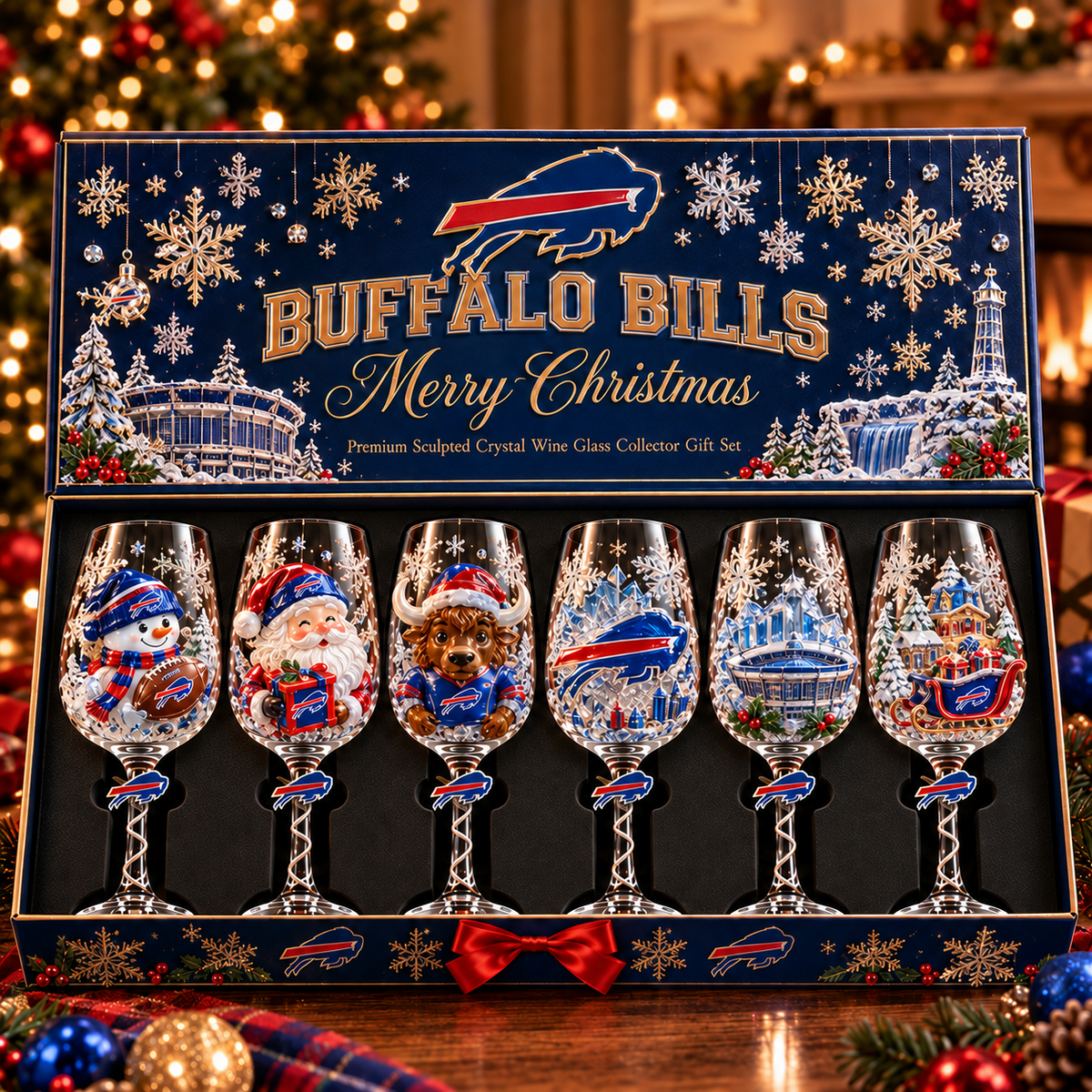 BFBL Premium Sculpted Crystal Wine Glass Collector Set TTNL